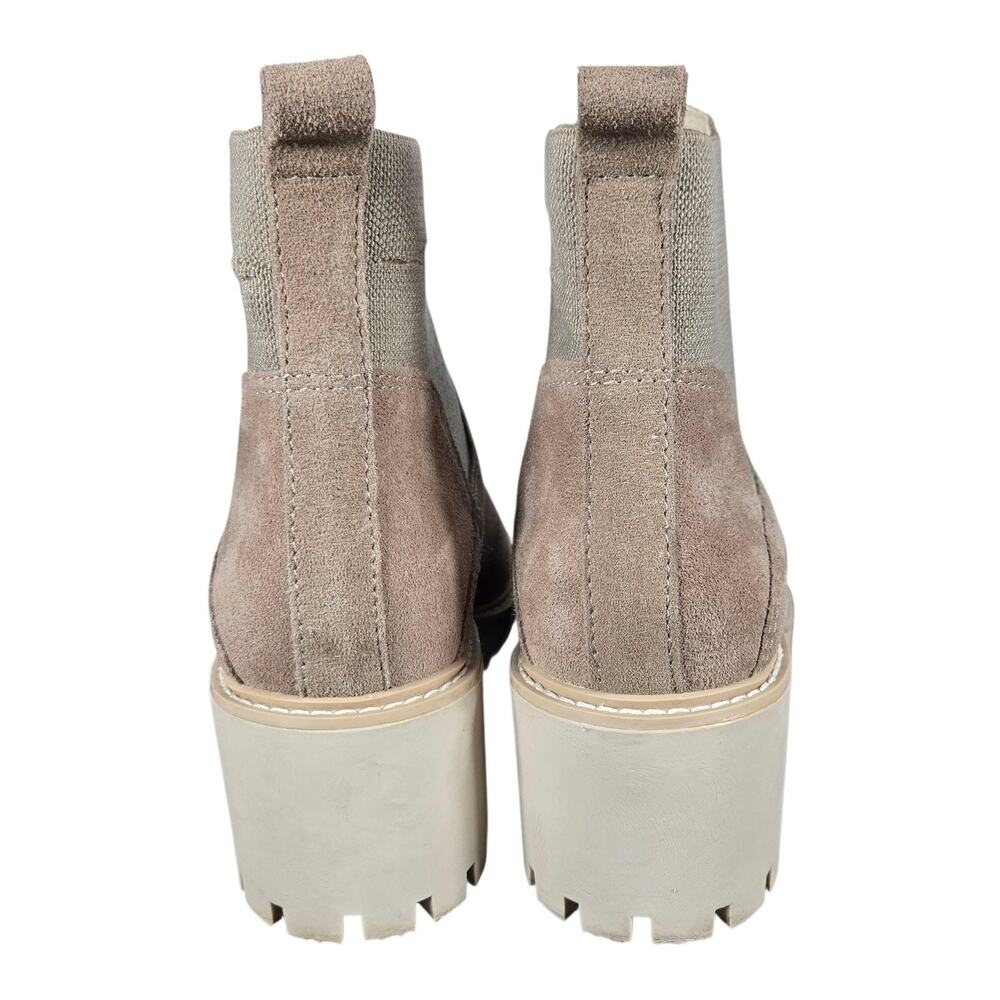 Dolce Vita Haddie Boots Womens Size 7.5 Suede Leather Chelsea Lug Sole Block - Picture 7 of 11